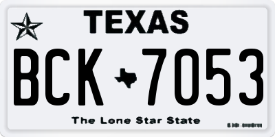 TX license plate BCK7053