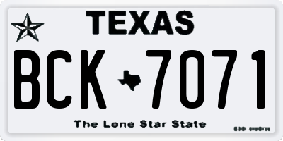 TX license plate BCK7071