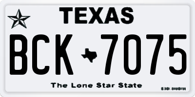 TX license plate BCK7075