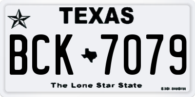 TX license plate BCK7079