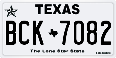 TX license plate BCK7082