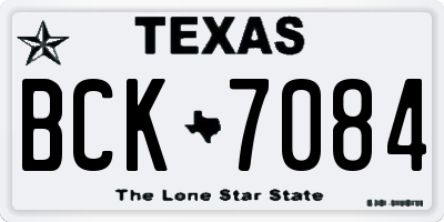TX license plate BCK7084