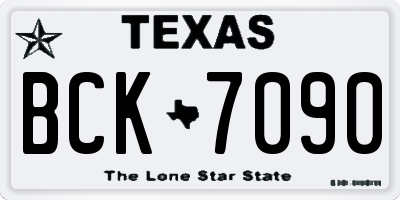 TX license plate BCK7090