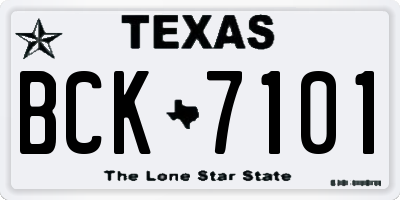 TX license plate BCK7101