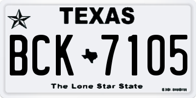TX license plate BCK7105