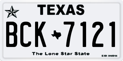 TX license plate BCK7121