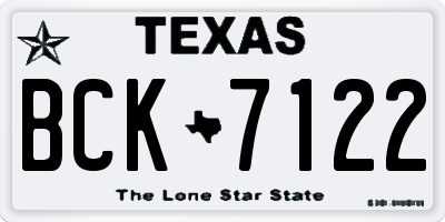TX license plate BCK7122