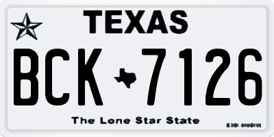 TX license plate BCK7126