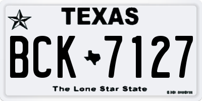 TX license plate BCK7127