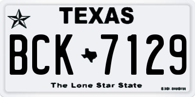 TX license plate BCK7129