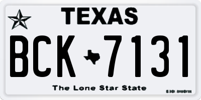 TX license plate BCK7131