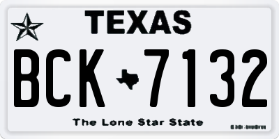 TX license plate BCK7132