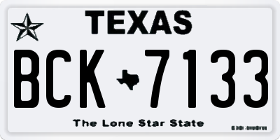TX license plate BCK7133
