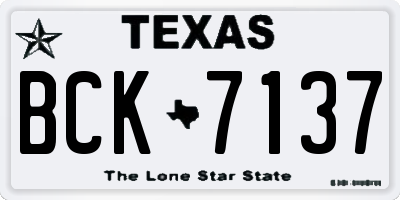 TX license plate BCK7137