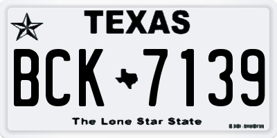 TX license plate BCK7139