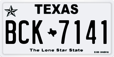 TX license plate BCK7141