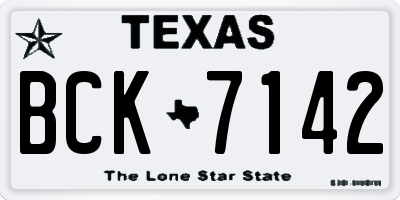 TX license plate BCK7142