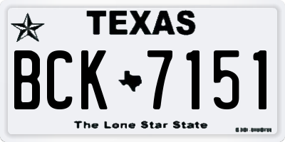 TX license plate BCK7151