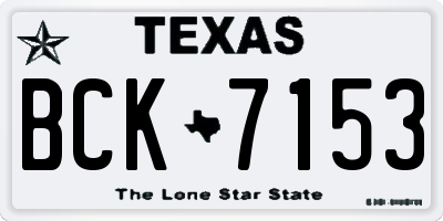 TX license plate BCK7153