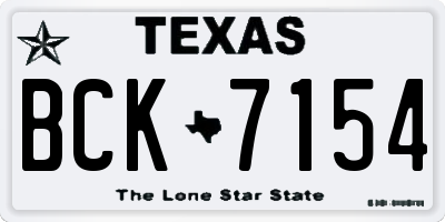 TX license plate BCK7154