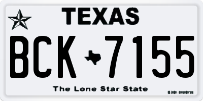 TX license plate BCK7155
