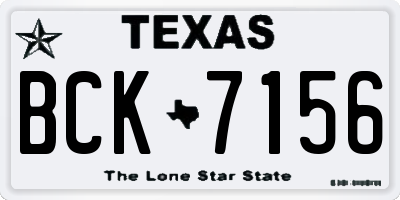 TX license plate BCK7156