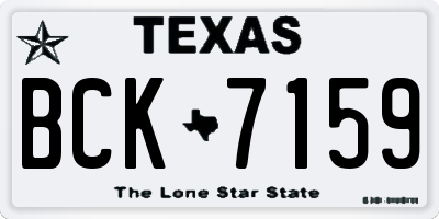TX license plate BCK7159