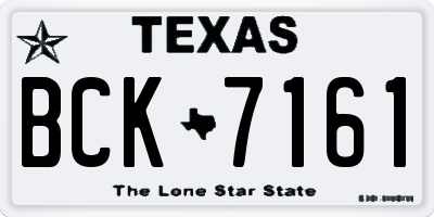 TX license plate BCK7161