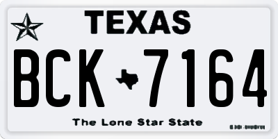 TX license plate BCK7164