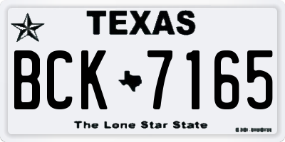 TX license plate BCK7165