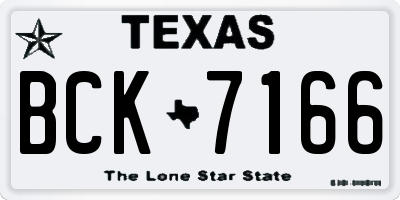 TX license plate BCK7166