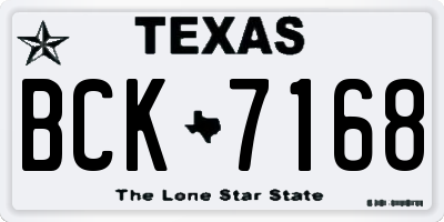 TX license plate BCK7168