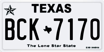 TX license plate BCK7170
