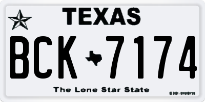TX license plate BCK7174