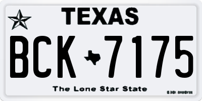 TX license plate BCK7175
