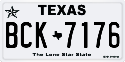 TX license plate BCK7176