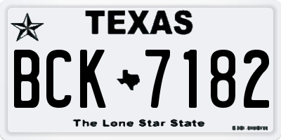 TX license plate BCK7182