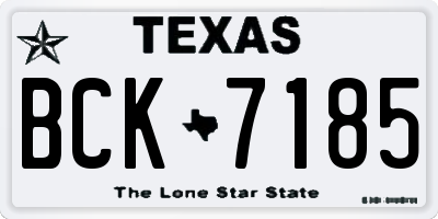 TX license plate BCK7185