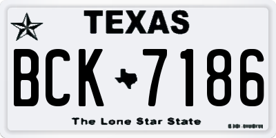TX license plate BCK7186