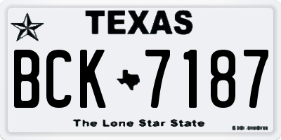 TX license plate BCK7187
