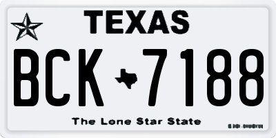 TX license plate BCK7188