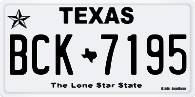 TX license plate BCK7195
