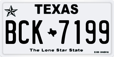 TX license plate BCK7199