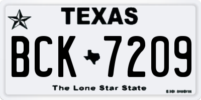 TX license plate BCK7209