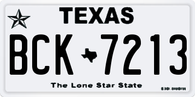 TX license plate BCK7213