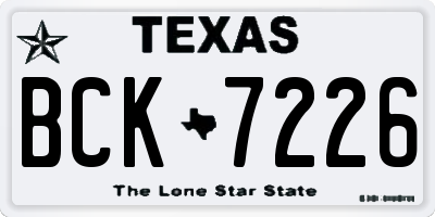 TX license plate BCK7226