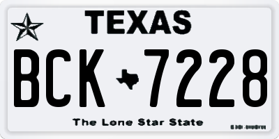 TX license plate BCK7228
