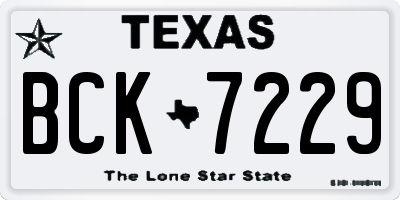 TX license plate BCK7229