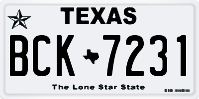 TX license plate BCK7231