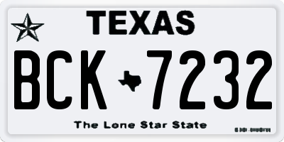 TX license plate BCK7232